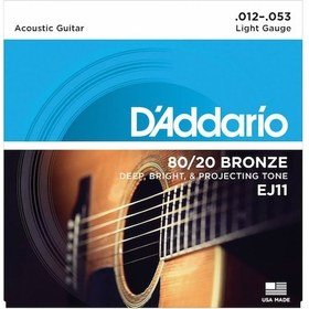 Resim D'Addario Ej11 80/20 Bronze Akustik Gitar Teli 12-53 