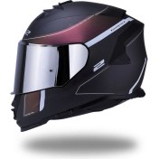 Resim LS2 Storm Velvet Mat Siyah-Gökkuşağı Kask Gri Cam 