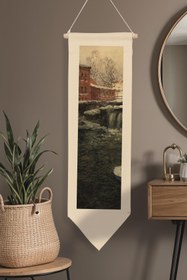 Resim Duvar Halısı Pinterest Oda Dekoru, Monet Sanat Serisi, 100cm Kanvas Flama Askılı Duvar Örtüsü NO:640 - Renkli - 18 / 30 x 100 