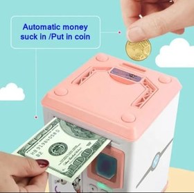 Resim MR astronot Kumbara, ATM Elektronik Para Bankası Parmak İzi Şifre Çocuklar İçin Doğum Günü Hediyesi (PEMBE) 