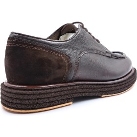 Resim Marcomen M22328 Hakiki Deri Erkek Bağcıklı Kahverengi Klasik Loafer Ayakkabı 