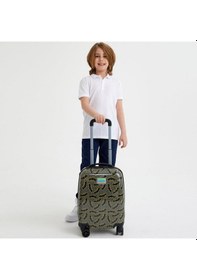 Resim Coral High Kids Koyu Gri Hardal Yarasa Desenli Çocuk Valizi 16740 