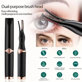 Resim 3 Sıcaklıkta Isıtmalı Kirpik Maşası ile Birlikte Geliyor - Kirpik Maşası Isıtmalı Kirpik Tarak - Elektrikli Kirpik Maşası - Üç Hız Ayarı, USB Şarj Doğal Kıvrımlama 24 Saat Kadın Makyaj Aracı Hediyesi, Anneler Günü Hediyesi 