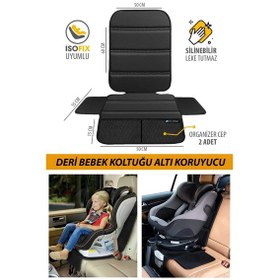 Resim Deri Oto Çocuk Bebek Koltuğu Koruyucu - Isofix Uyumlu - Leke Tutmuz - Silinebilir 