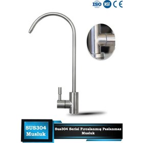 Resim Sumarkt Su Arıtma Cihazı Için Sus304 Paslanmaz Fırçalanmış Deve Boyunlu Avrupa Lüks Musluk 