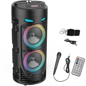 Resim Ally Mobile Ally Zqs4239 Mikrofonlu Taşınabilir Dev Speaker Led Işıklı Bluetooth Hoparlör - 4inc×2/8w×2 