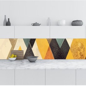 Resim Mutfak Tezgah Arası Folyo Fayans Kaplama Folyosu Teknik Geometri 