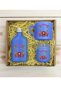 Resim Bk Gift Kişiye Özel İsimli Dtf Anne Temalı Mavi Kahve Fincanı & Kolonya & Mum Hediye Seti-6, Anneye Hediye, Anneler Günü Hediyesi Kobitmeyencom30968 B 