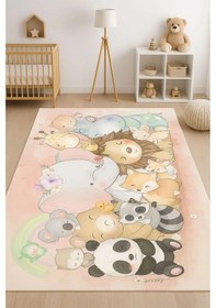 Resim Blghome Sevimli Dostlar Çocuk Odası Halısı Ekru 