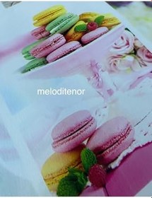Resim Elyaf astarlı makaron biküvi desen kaymaz silinebilir pvc muşamba masa örtüsü Çok Renkli 100 x 140 