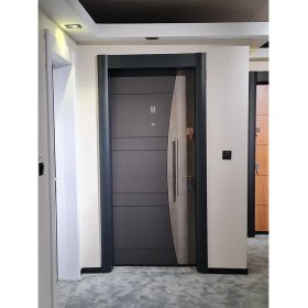 Resim Tezdoor Antrasit Renk Statik Kasalı Desenli Düz Model Daire Kapısı, Çelik Kapı, Villa Kapısı 