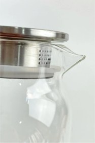 Resim 1500 Ml Borosilikat Cam Su Sürahisi - Metal Kapaklı Ve Isıya Dayanıklı Diğer 