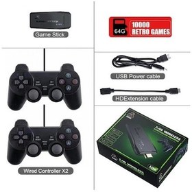 Resim Kablolu Ekleme 64g-retro Video Oyun Konsolu 2.4g Kablosuz Konsol Oyun Çubuğu 4k 10000 Hd Tv Retro Oyunlar Taşınabilir Oyun Konsolu Ps1/gba/md Jp 