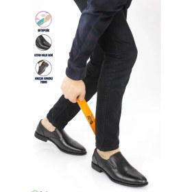 Resim Forelli Erkek Hakiki Deri Ortopedik Bağsız Klasik Ayakkabı F23/MA40617 