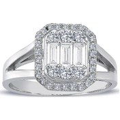 Resim Lova 0,70 Karat Baget Pırlanta Yüzük - 1010367 