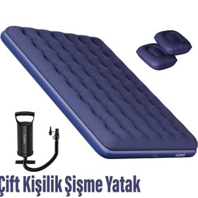 Resim Çift Kişilik Şişme Yatak - 2 Yastık Ve El Pompası Hediyeli 203cmx152cmx22cm Kamp & Ev Kullanımı 