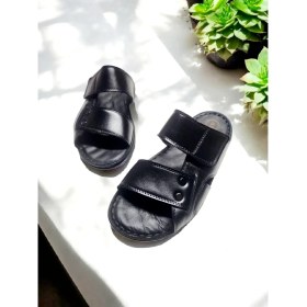 Resim Erkek Deri Cırtlı Ayarlanabilir Ev ve Dışarı Terliği 