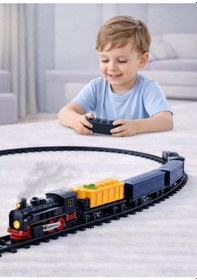 Resim Vintage Tren Seti Klasik Buharlı Tren Raylı Oyuncak Tren Kutulu 