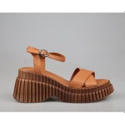 Resim Zeyn 7934 Hakiki Deri Taba Kadın Sandalet Taba 