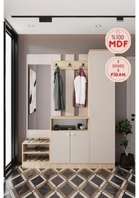 Resim Evora 16 Modern Portmanto Askılı Vestiyer Vizon - Lefkas Vizon 