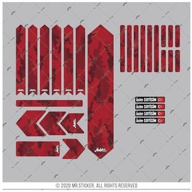 Resim Bcy35 Reflektif Bisiklet Sticker Seti Avantaj Paket Kirmizi Siyah 