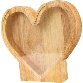 Resim Dolıty Ahşap Kumbara Kalp Şeklinde Çocuk Zanaat Iyi Davranış 18x2.8x16cm 