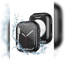 Resim Apple Watch 44 Mm Uyumlu Kasa Ve Ekran Koruyucu Su Geçirmez 360 Tam Koruma Sert Pc Kapak Siyah 