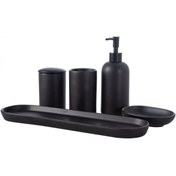 Resim Mudo Home Mat Siyah 5'li Kutulu Banyo Seti 