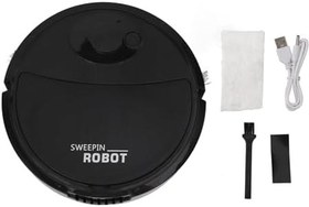 Resim Robot Süpürge Balck Akıllı Süpürme Robotu 3 in 1 Güçlü Döner Tekerlek Mini Anlamak Vakum Sert Zemin için 