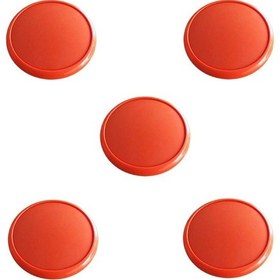 Resim 5 Adet Çocuk Odası Tekli Düğme Mobilya Kulp Çap 55 Mm Turuncu 