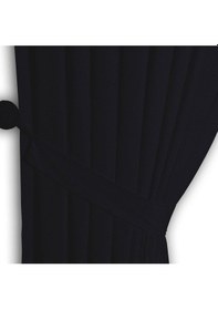 Resim Siyah Ada Fon Perde Pilesiz Extraforlu Düz Dikim Büzgü Pile-siyah Siyah 