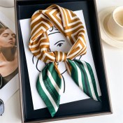 Resim Fernca1 Çizgili Eşarp Ipek Eşarp 70CM Küçük Kare Kafa Bandı Saç Türbanı Kravat Çanta (Yurt Dışından) 