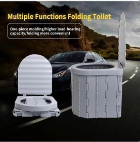 Resim Adfox Bi-pot Katlanır Portatif Kamp Tuvaleti Wc Gri Çok Renkli 
