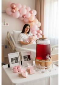 Resim Bambum Melo - Bambu Kapak Ve Ahşap Standlı Cam Sebil 6l 