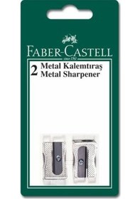 Resim Faber Castell Metal Üçgen Kalemtraş 2Li 