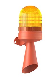 Resim Mesan Led Flaşör 2 Ses Borulu Elektronik Siren Turuncu 220vac Ms 5826.3.220vac 