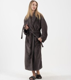 Resim Kadife Şalyaka Bornoz Triga Soft Unisex Ev Otel Spa Banyo Bornozu 001 