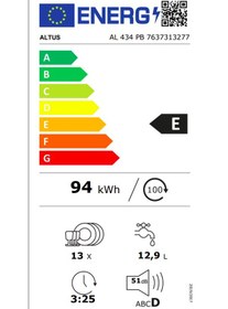 Resim Altus AL 434 PB 4 Programlı Bulaşık Makinesi 