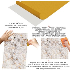 Resim Tink Kendinden Yapışkanlı Gold Petek Mermer Desenli Pvc Panel 41 x 62 cm (12 Adet) 3 M² 