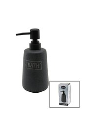 Resim Uzun Antrasit Gri - Mat Desen Seramik Sıvı Sabunluk 4989 Çok Renkli 