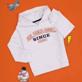 Resim U.S. Polo Assn. Erkek Çocuk Beyaz Kapüşonlu Sweatshirt 50313842-VR013 