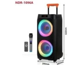 Resim Junglee NDR-1096 Büyük Boy Kablosuz Bluetooth Hoparlör Siyah Tekerlekli Taşınabilir Model 
