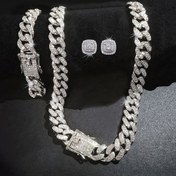 Resim CVNANA 3 parça /set Exquiste Hip Hop Moda Takı Seti, Küba Zincir Kolye/Bileklik/Kulaklık Kombinasyonu, Erkekler için Lüks Takı, Doğum Günü için Şık Hediye 