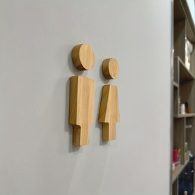 Resim 2 adet Premium 16.76cm Çift Taraflı Bant Erkek & Kadın Banyo İşaretleri, Katı Ahşap Arka Plan - Temel Ofis Malzemeleri, Banyo Dekoru ve Aksesuarları 