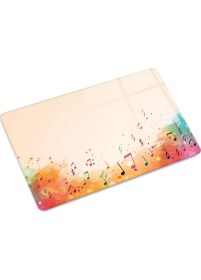 Resim Decorita Cam Kesme Tahtası - Cam Kesme Tablası | Renkli Notalar | 20CM x 30CM 