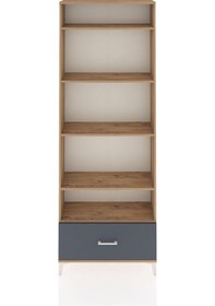 Resim Arges Dolap 5 Raflı Tek Çekmeceli 88x30x243 Çam-antrasit Çam 