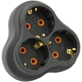 Resim Carrefour 3Lü Golyat Fiş Priz Siyah 