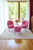 Resim Zinnet Design Bella Oturma Takımı–İkili Koltuk, İki Adet Berjer ve Bir Adet Sandıklı Puf, Ofis & Salon Kullanımı 
