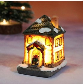 Resim Xiyyadms "mini Noel Işık Ev Dekoru - Aydınlatmalı Resin Süs Evi - Hediye Ve Dekorasyon" Siyah 