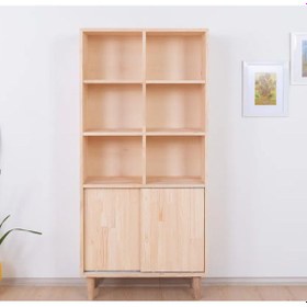 Resim Lib Çam Ağacı Kayar Kapaklı Kitaplık Ünitesi Çam Ağacı 